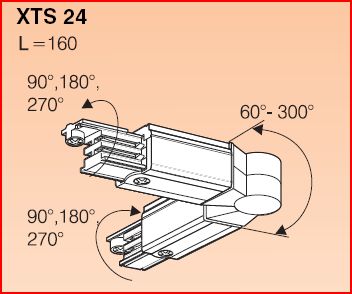Lival | XTS 24-2 соединитель угол черный Lival l=160mm